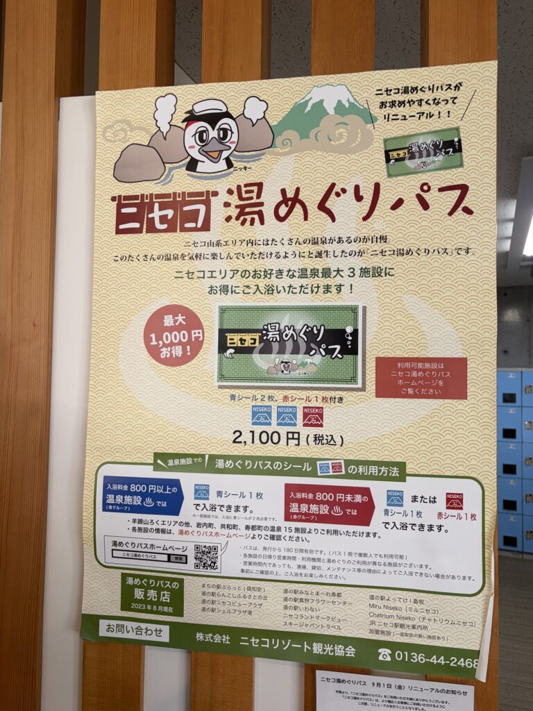 ニセコ湯めぐりパスの案内ポスター